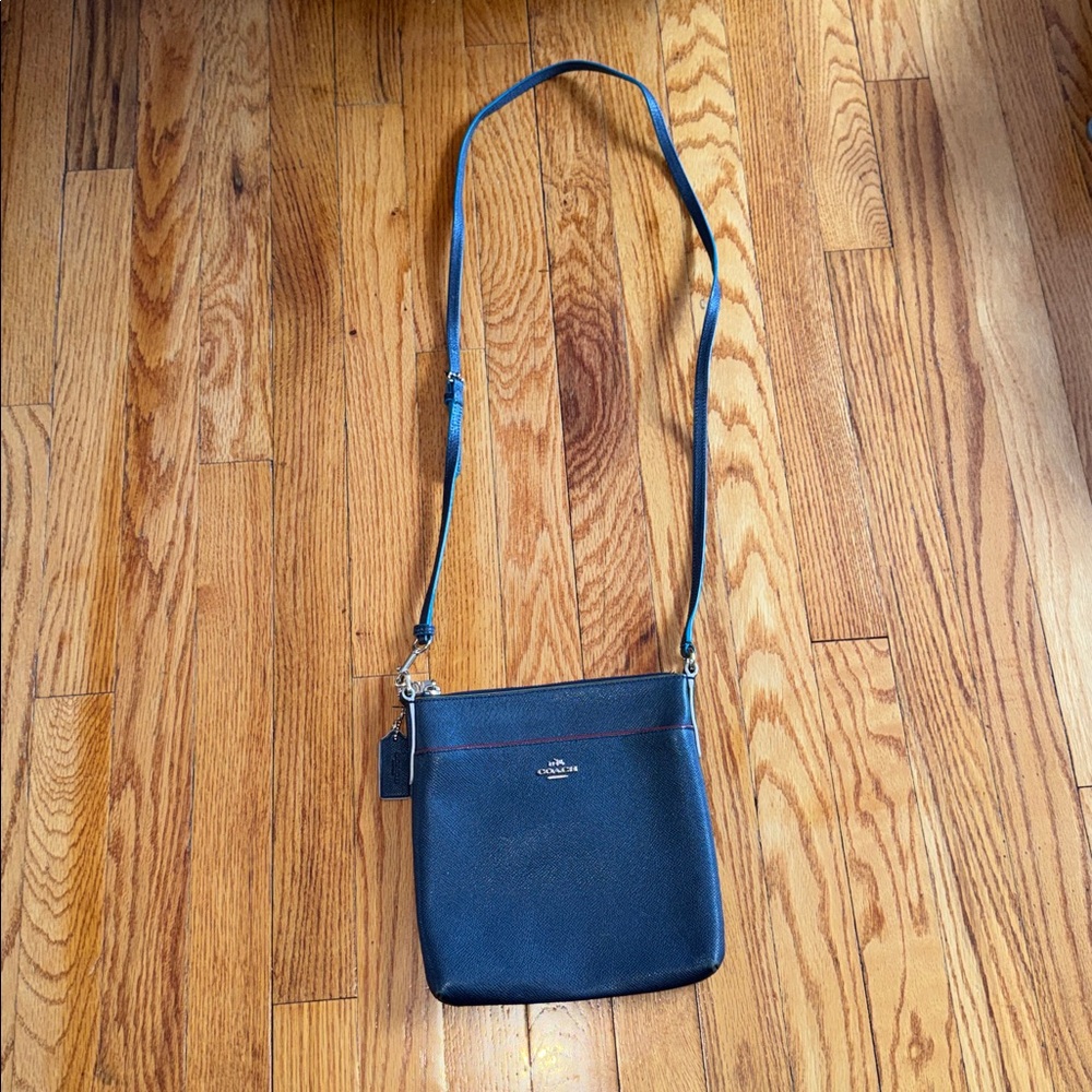 Coach Leather Crossbody Bag Navy - Picture 2 of 6
